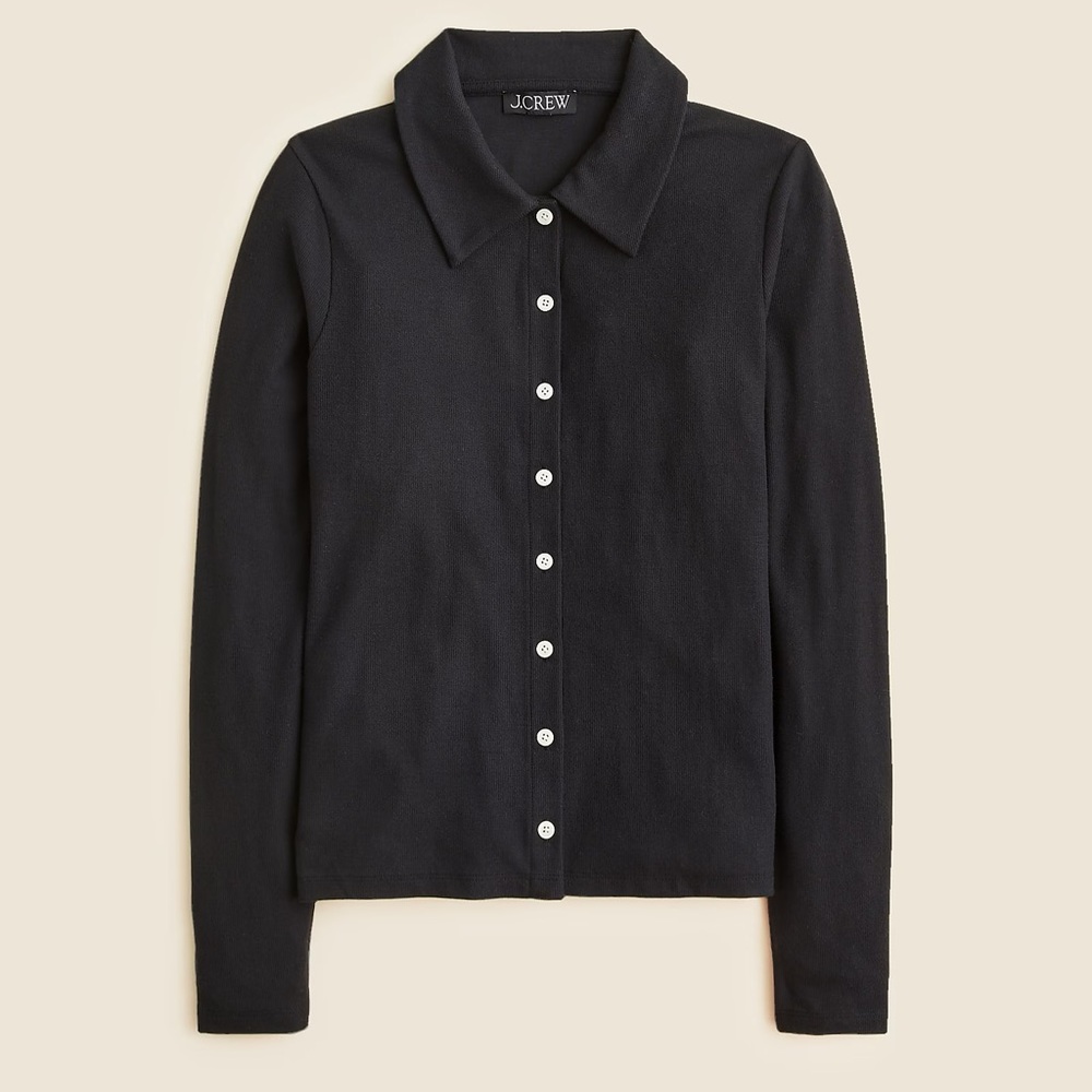 NWT J. Crew Women's soft rib cardigan top in Black